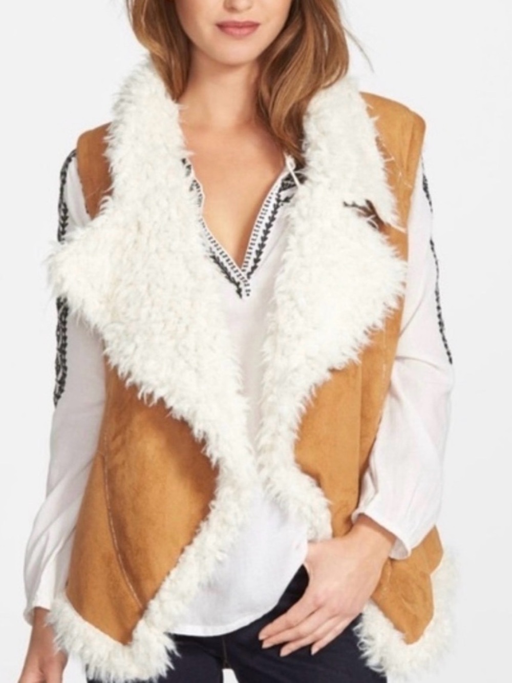 Two by Vince Camuto Suede and Faux Fur Vest